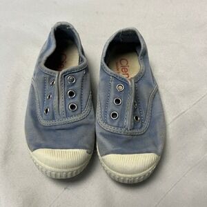 Cienta Kids‎ Canvas Slip On Sneakers Casual Shoes Blue Toddler Size 25 - 8.5
